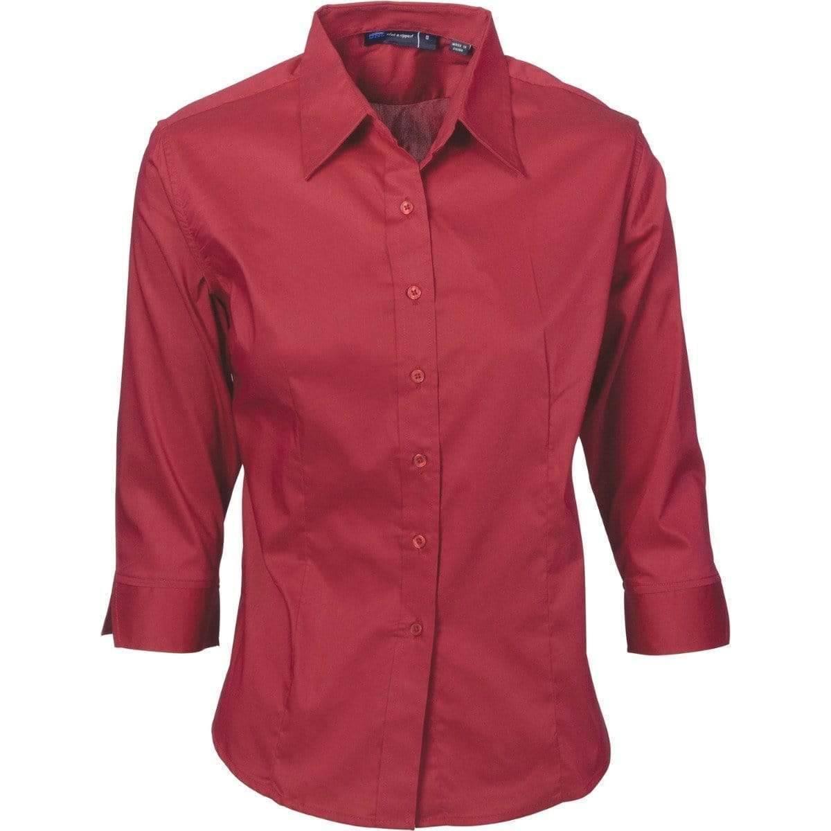 Dnc Workwear Ladies Premier Stretch Poplin 3/4 Sleeve Business Shirt - 4232 Corporate Wear DNC Workwear Cherry 6 